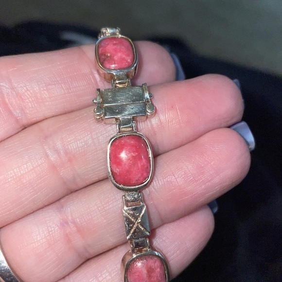 Sterling Silver Turquoise & Pink Thulite Reversible Bracelet by Jay King - Picture 9 of 15